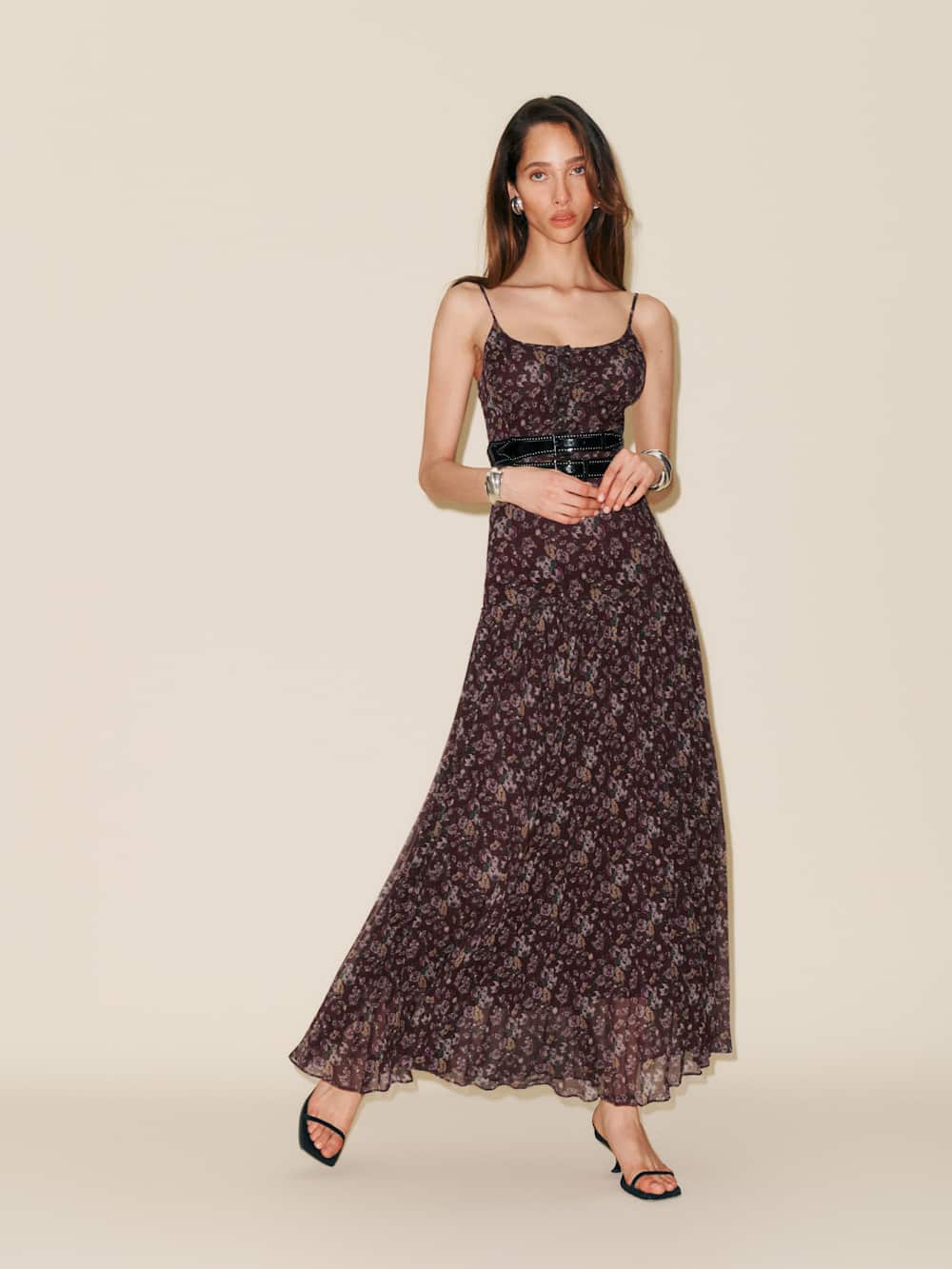 Reformation Sabien Dress - Burgundy Bunch