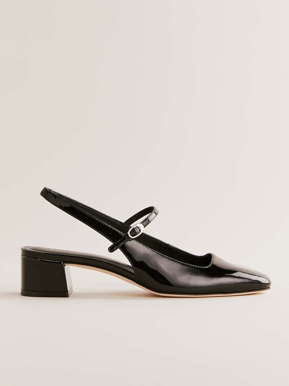 Reformation Maddox Slingback Heel - Black Patent