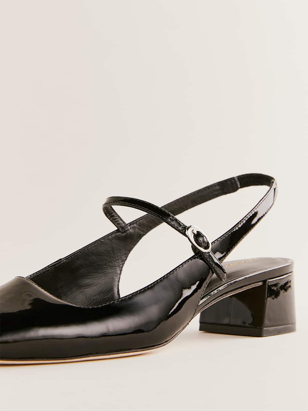 Reformation Maddox Slingback Heel - Black Patent