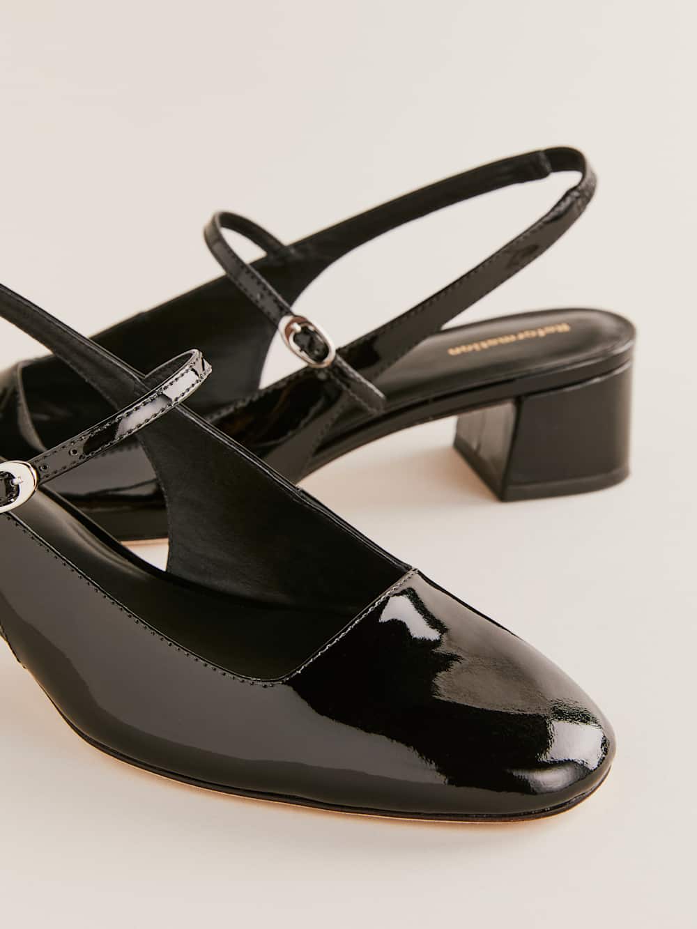 Reformation Maddox Slingback Heel - Black Patent