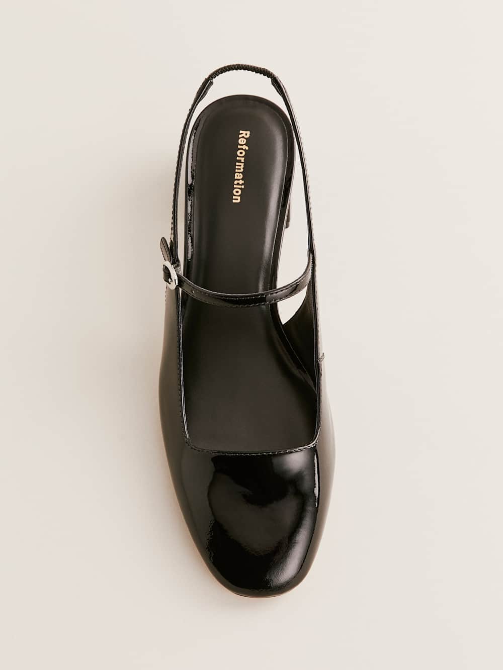 Reformation Maddox Slingback Heel - Black Patent