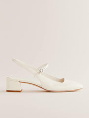 Reformation Maddox Slingback Heel - White Leather