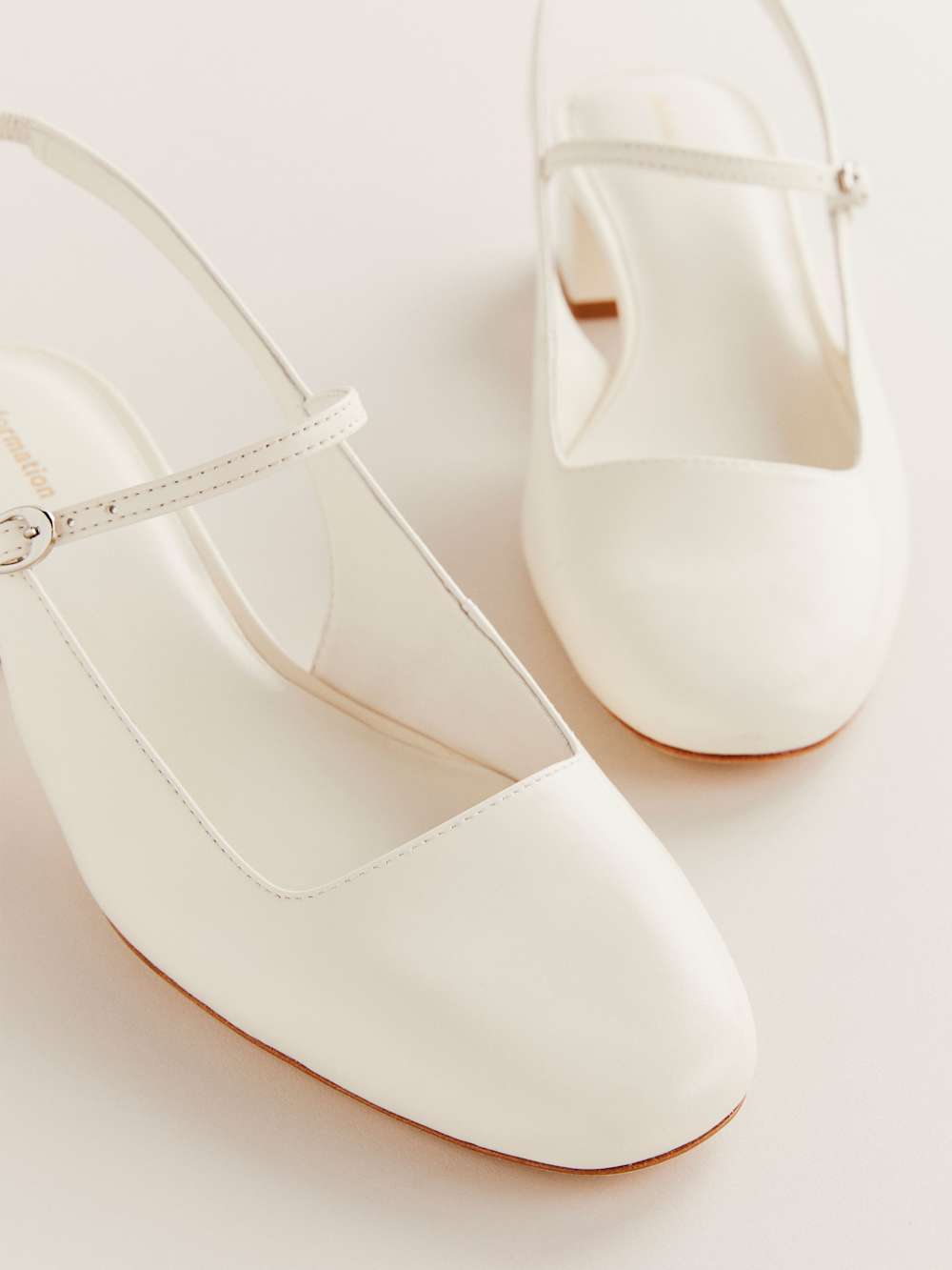 Reformation Maddox Slingback Heel - White Leather