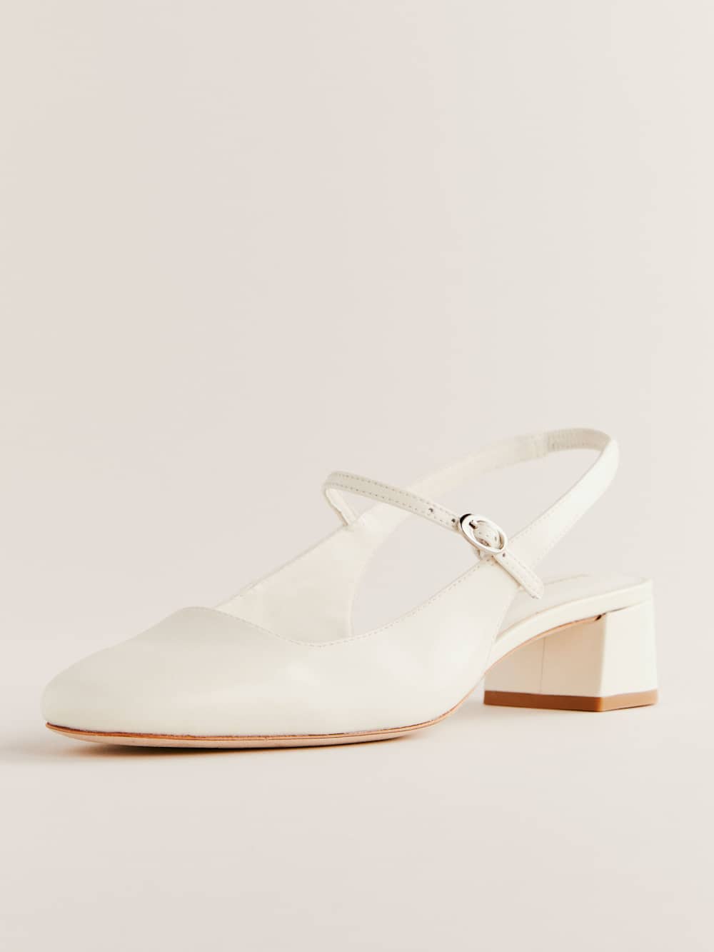 Reformation Maddox Slingback Heel - White Leather
