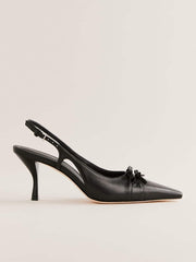 Reformation Noreen Slingback Pump - Black Leather