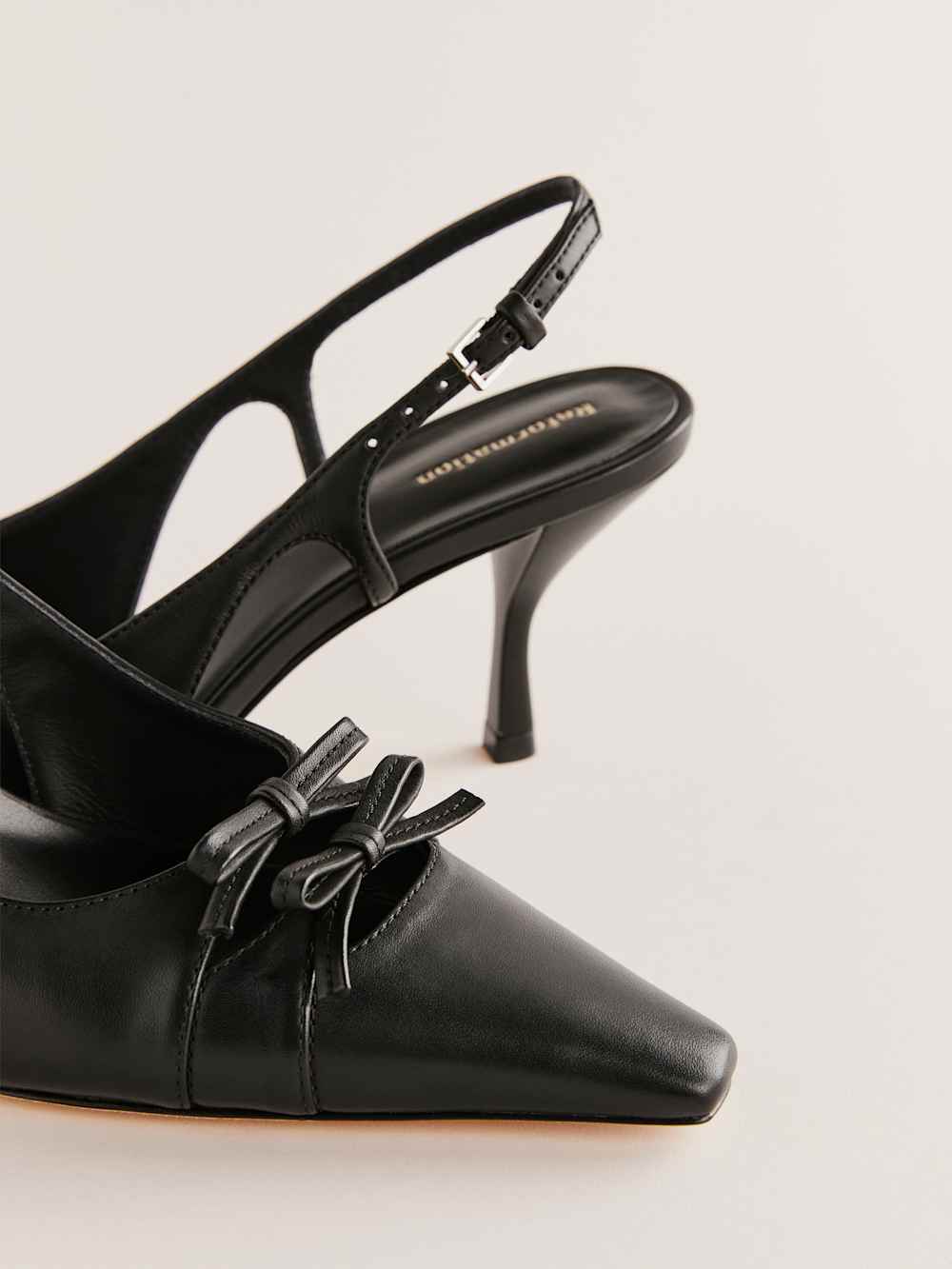 Reformation Noreen Slingback Pump - Black Leather