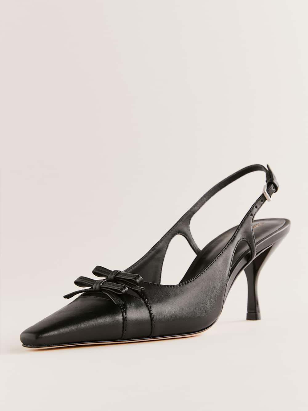 Reformation Noreen Slingback Pump - Black Leather
