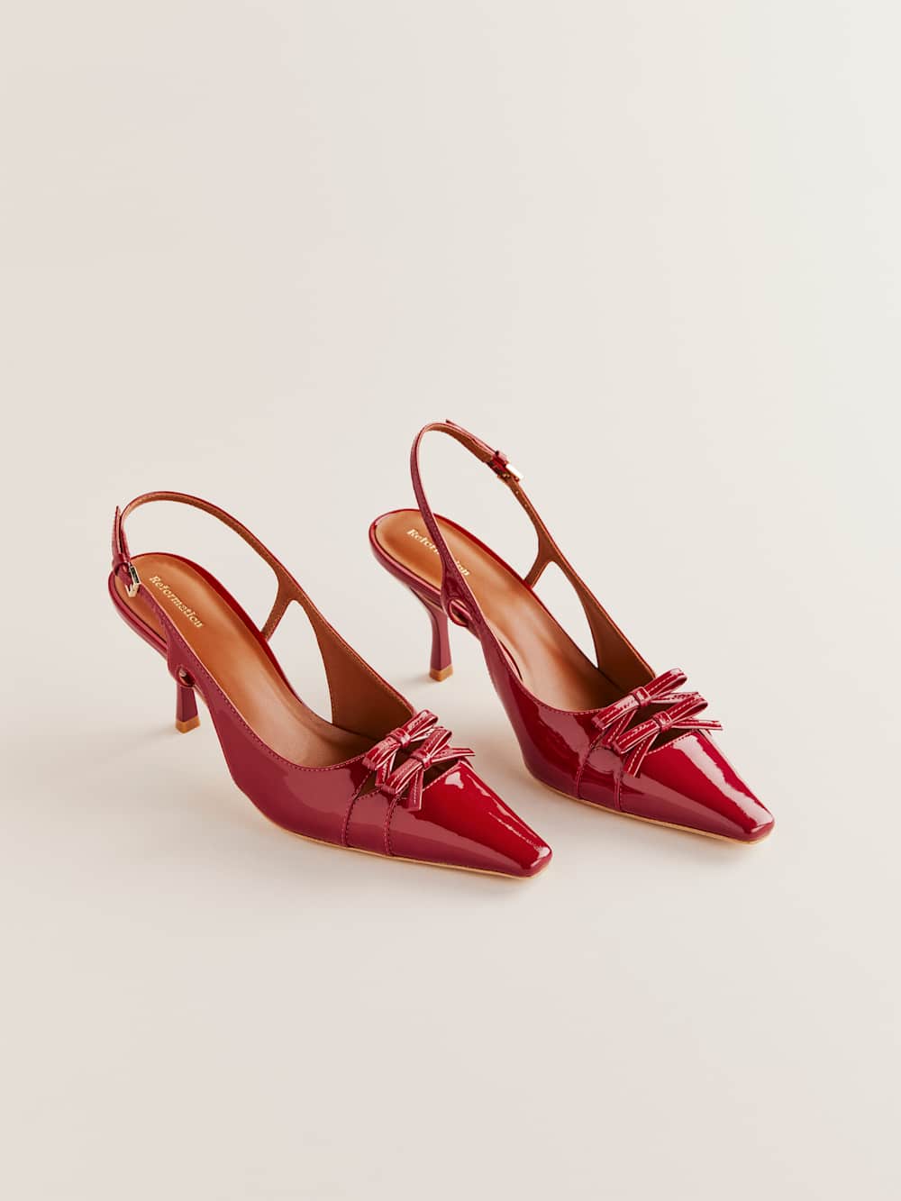 Reformation Noreen Slingback Pump - Scarlet Patent
