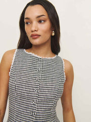 Reformation Amela Linen Top - Remy Check