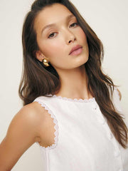 Reformation Amela Linen Top - White