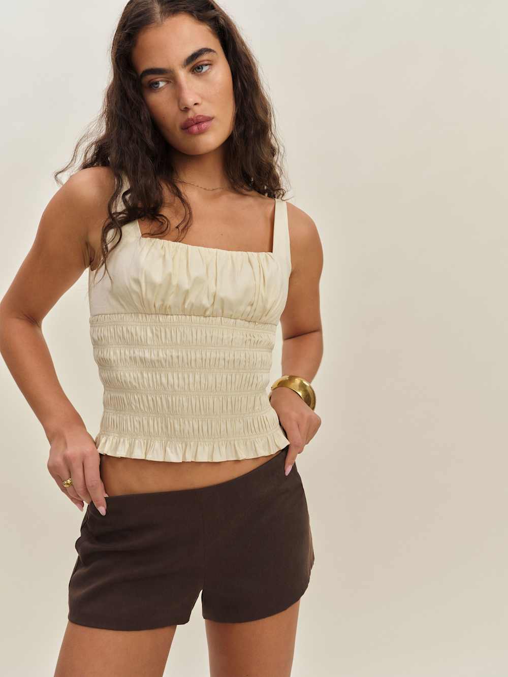 Reformation June Low Rise Short - Cafe