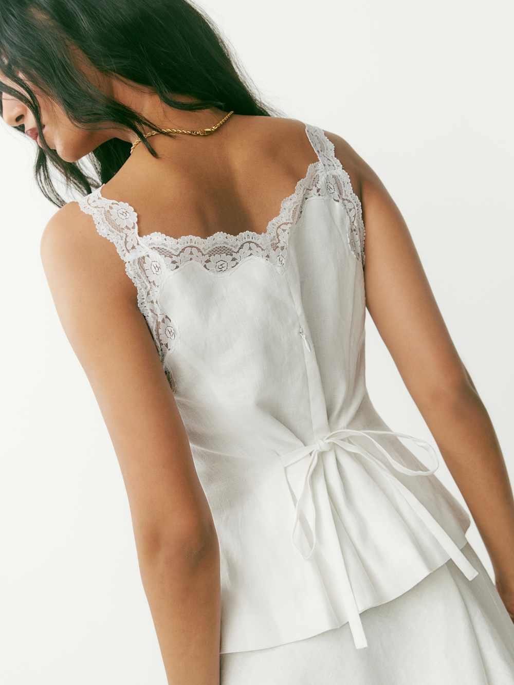 Reformation Josefina Linen Top - White