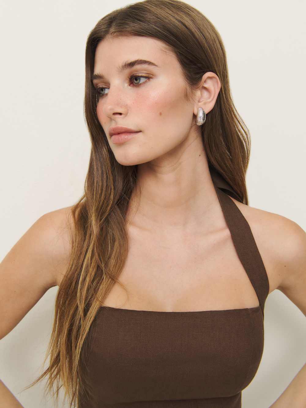 Reformation Malika Linen Top - Chocolate Cake