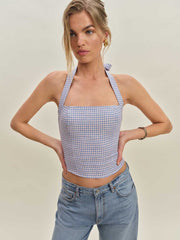Reformation Malika Linen Top - Stellar Check