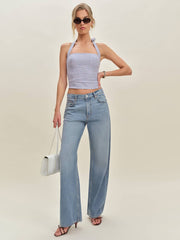 Reformation Malika Linen Top - Stellar Check
