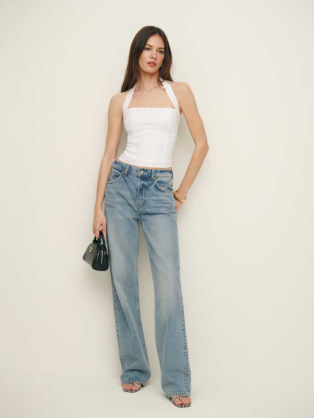 Reformation Malika Linen Top - White