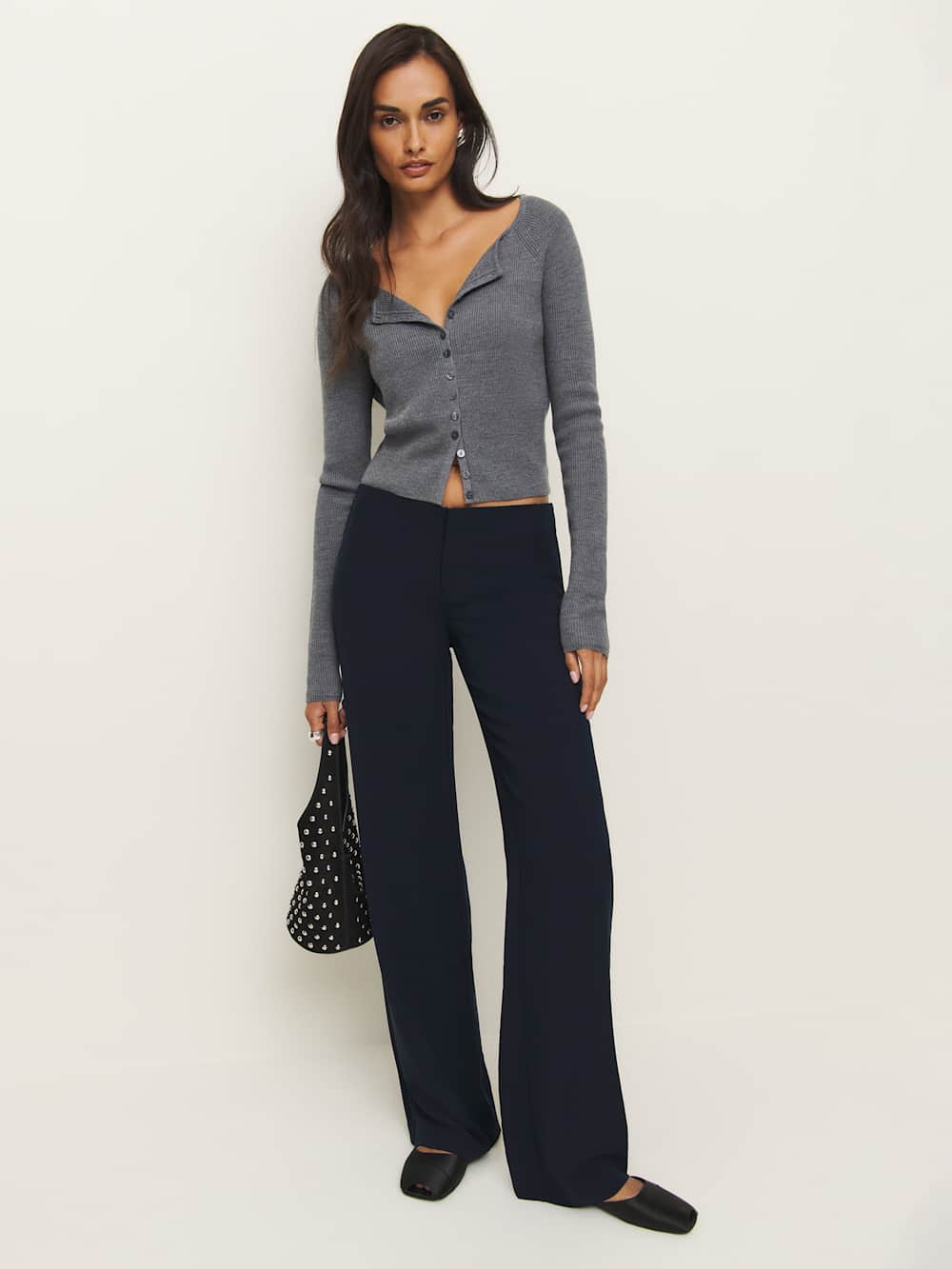 Reformation Vida Low Rise Pant - Midnight