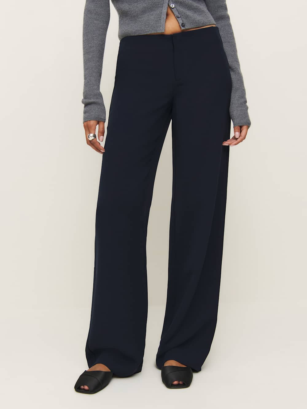Reformation Vida Low Rise Pant - Midnight
