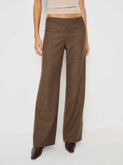 Reformation Vida Low Rise Pant - Brown Wool