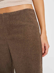Reformation Vida Low Rise Pant - Brown Wool