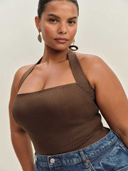 Reformation Malika Linen Top Es - Chocolate Cake