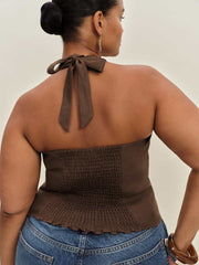 Reformation Malika Linen Top Es - Chocolate Cake