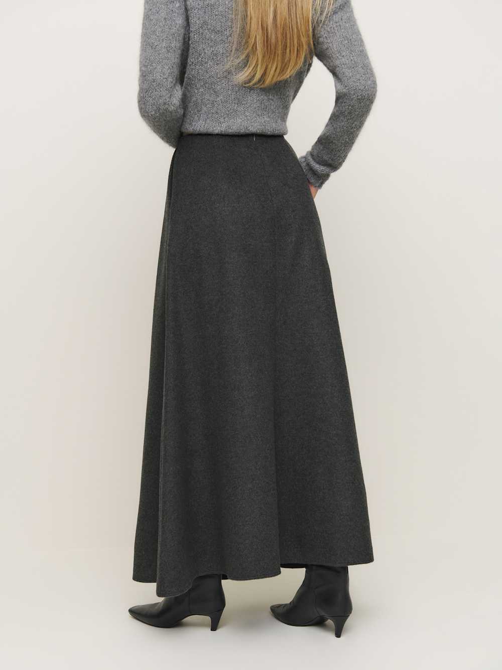Reformation Petites Lucy Skirt - Charcoal Wool