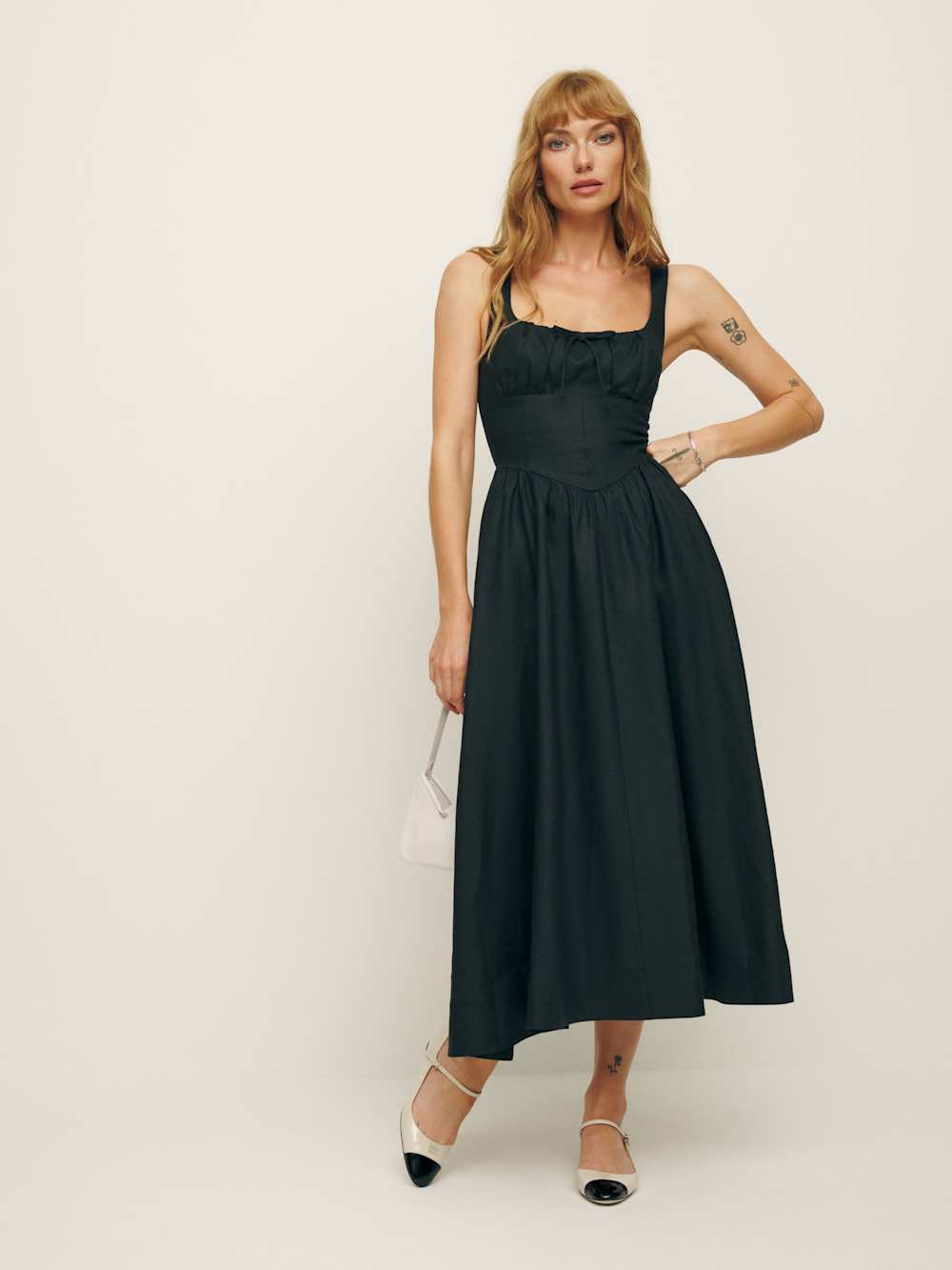 Reformation Balia Linen Dress - Black