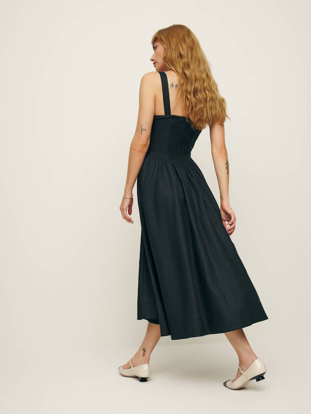 Reformation Balia Linen Dress - Black