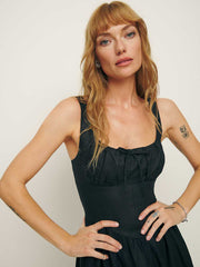 Reformation Balia Linen Dress - Black