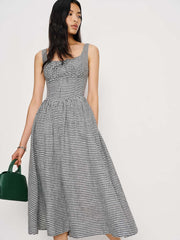Reformation Balia Linen Dress - Remy Check
