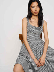 Reformation Balia Linen Dress - Remy Check