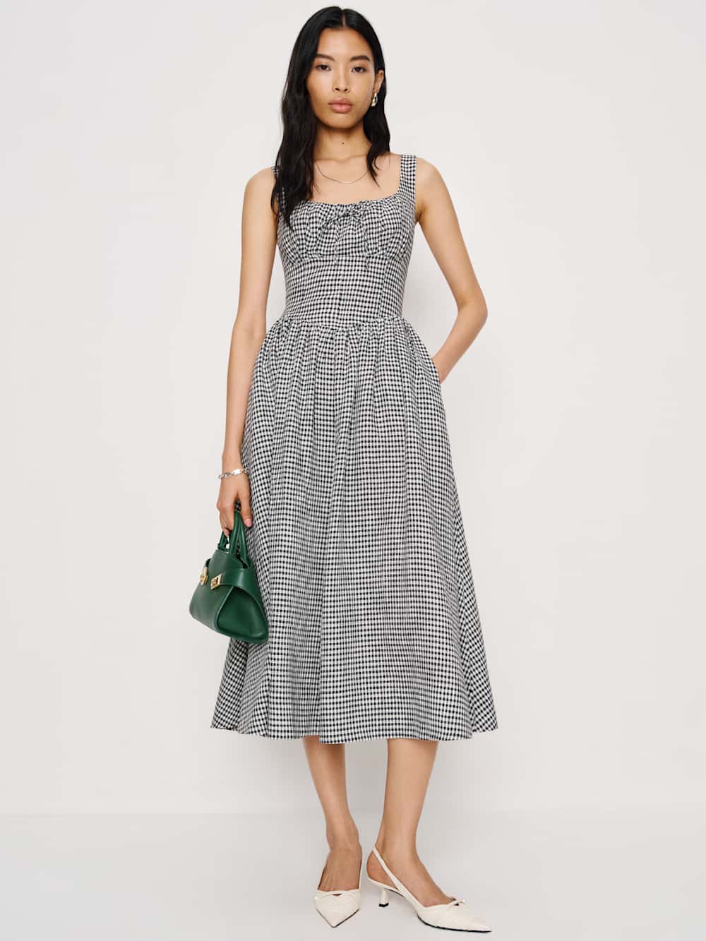 Reformation Balia Linen Dress - Remy Check