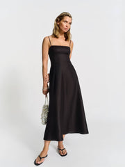 Reformation Monette Linen Dress - Black