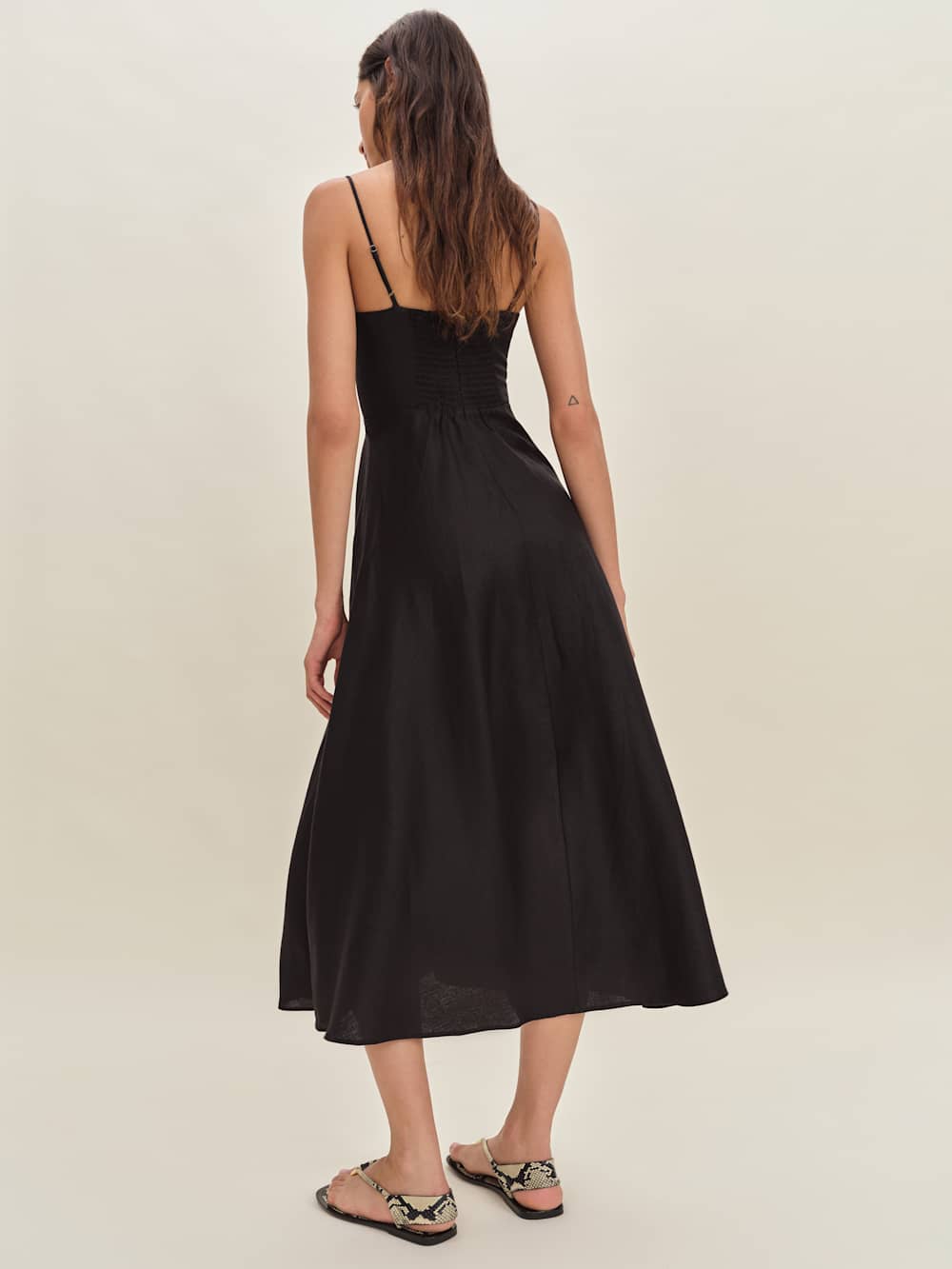 Reformation Monette Linen Dress - Black