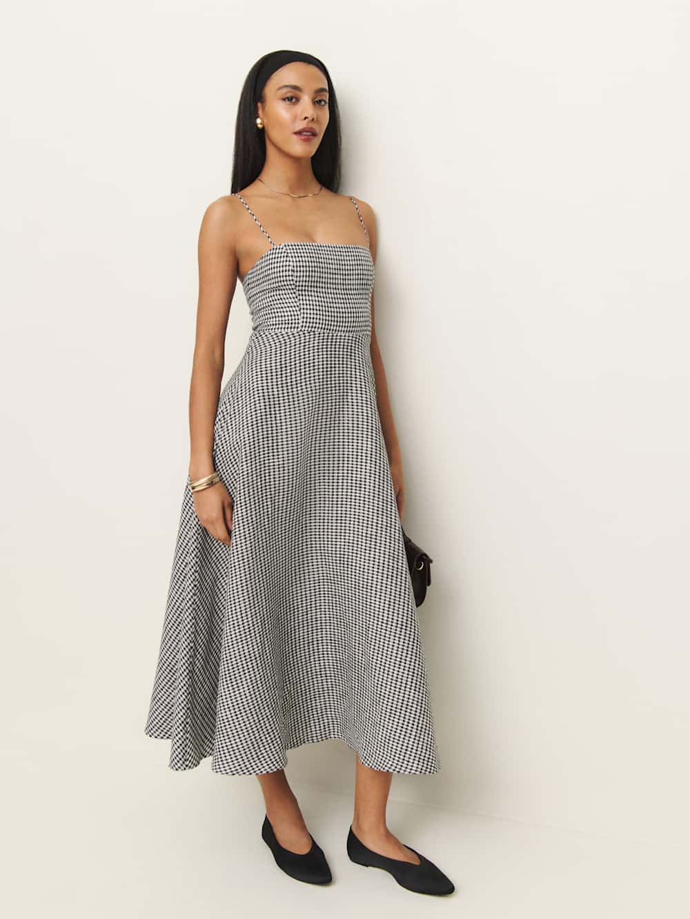 Reformation Monette Linen Dress - Remy Check