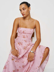 Reformation Monette Linen Dress - Secret