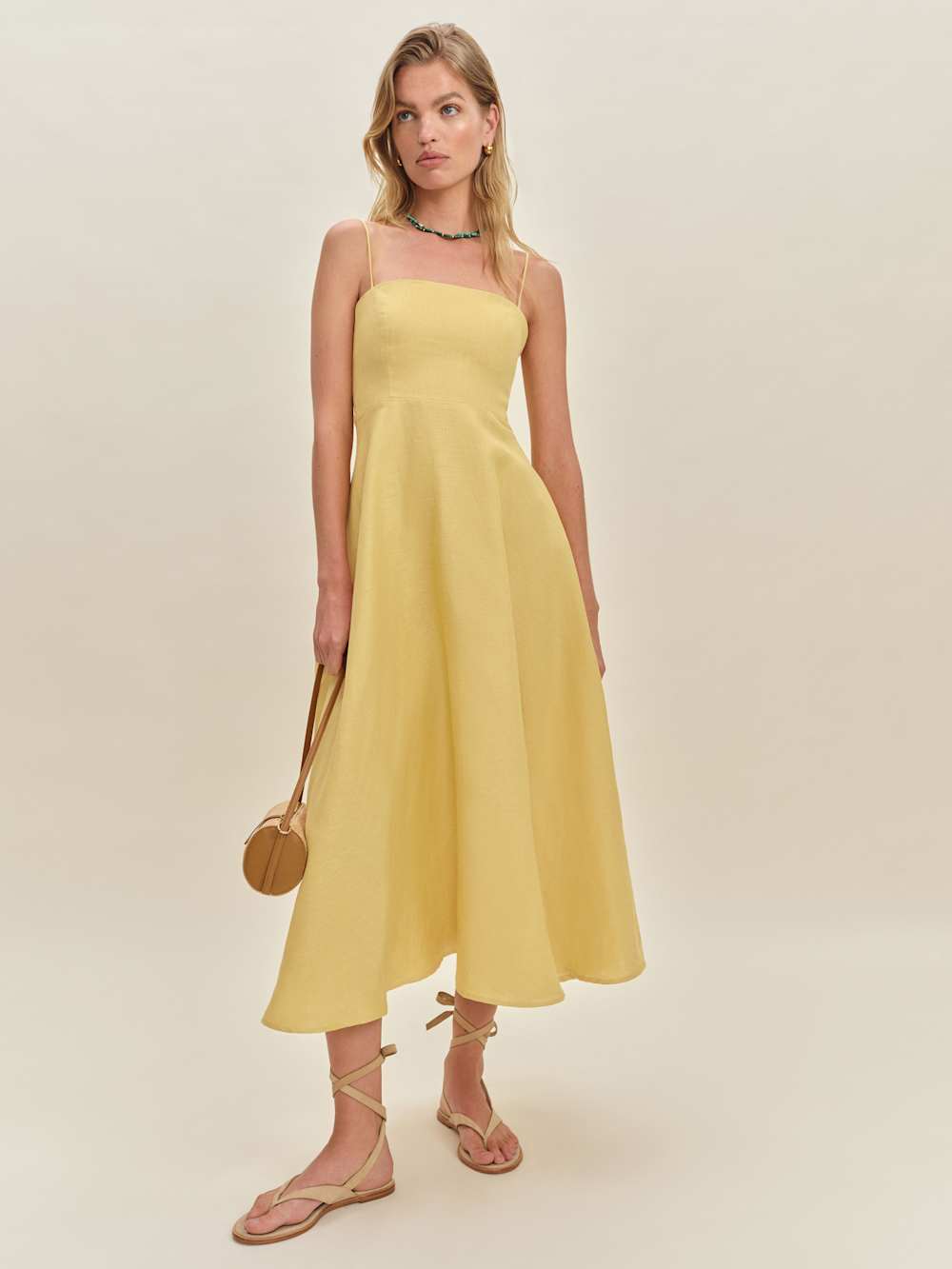 Reformation Monette Linen Dress - Sunshine