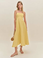 Reformation Monette Linen Dress - Sunshine