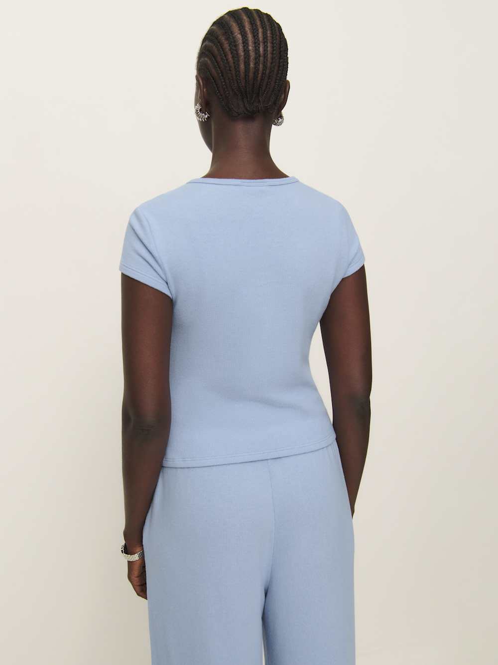 Reformation Olive Knit Top - Ice Water