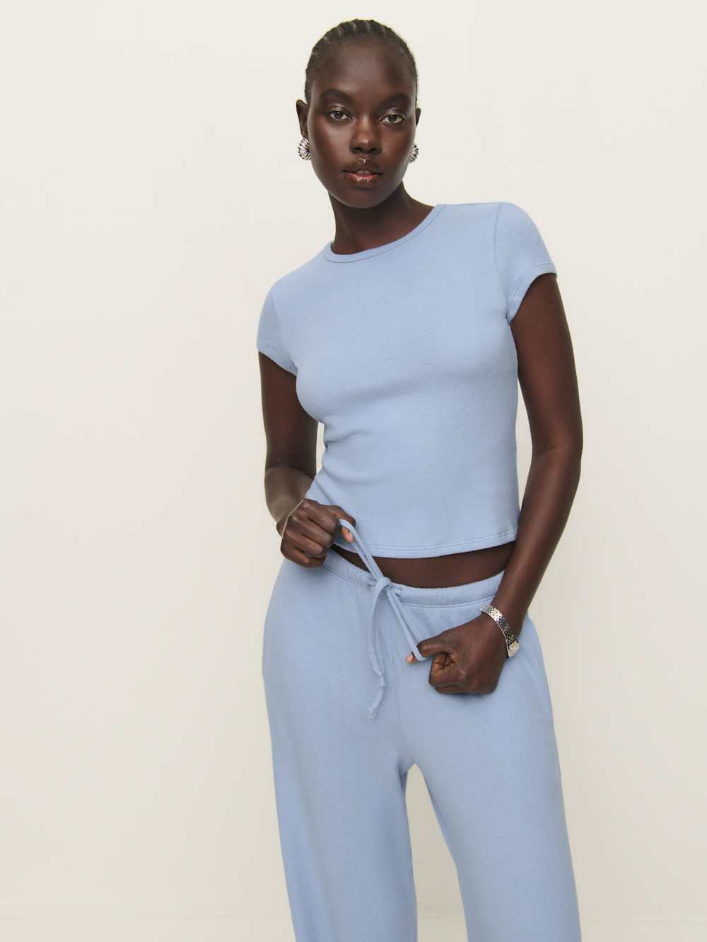Reformation Olive Knit Top - Ice Water