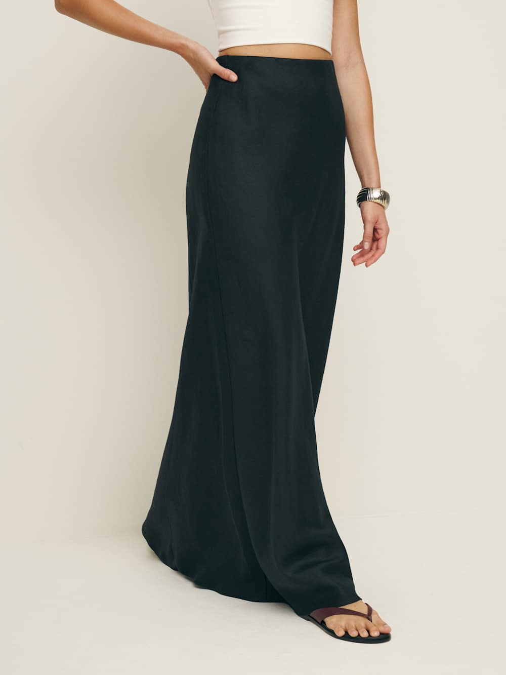 Reformation Bella Linen Skirt - Black