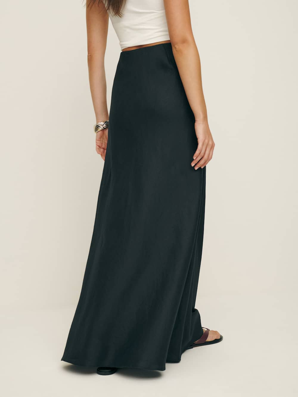 Reformation Bella Linen Skirt - Black