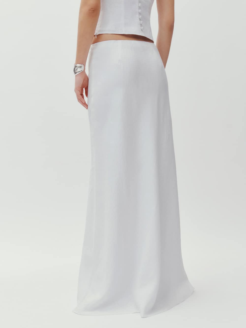 Reformation Bella Linen Skirt - White
