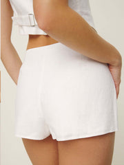Reformation Mia Low Waist Linen Skort - White