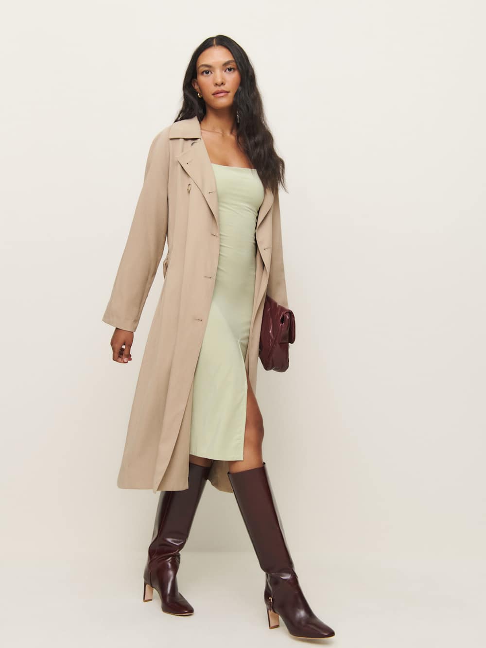 Reformation Pavia Knit Dress - Dried Herbs