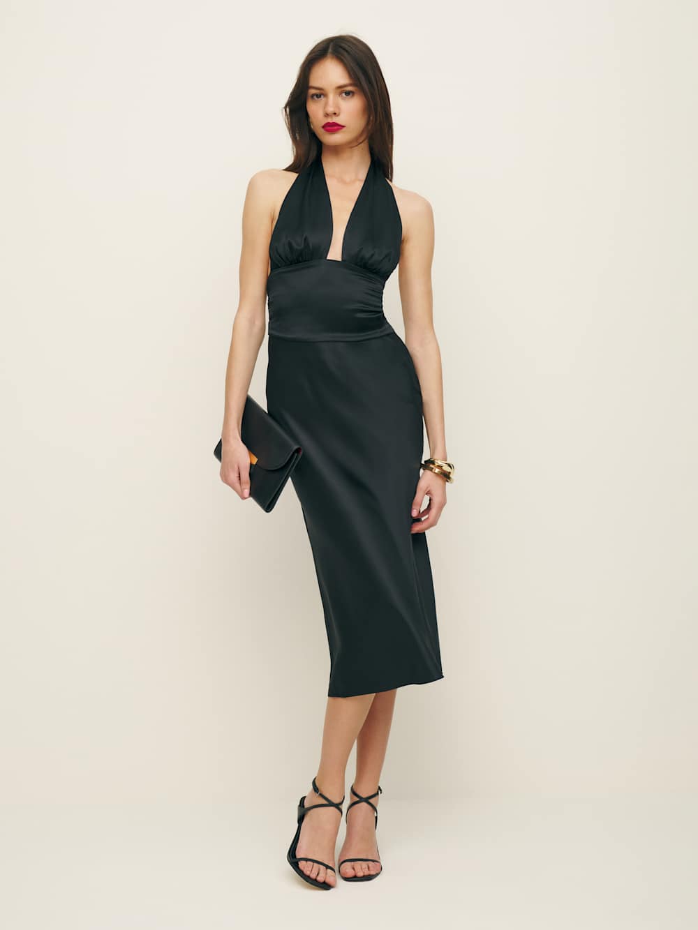 Reformation Millicent Silk Dress - Black
