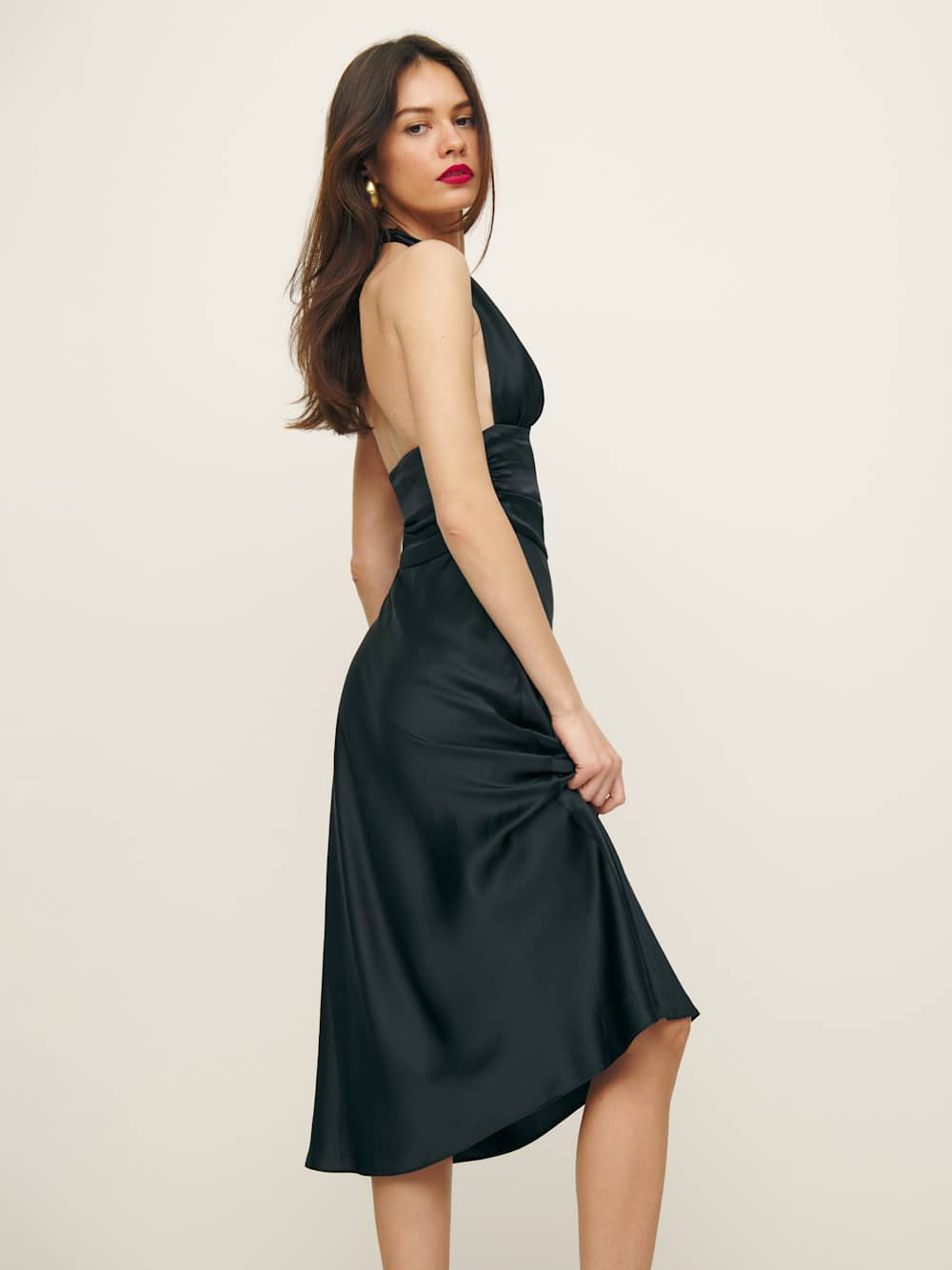 Reformation Millicent Silk Dress - Black