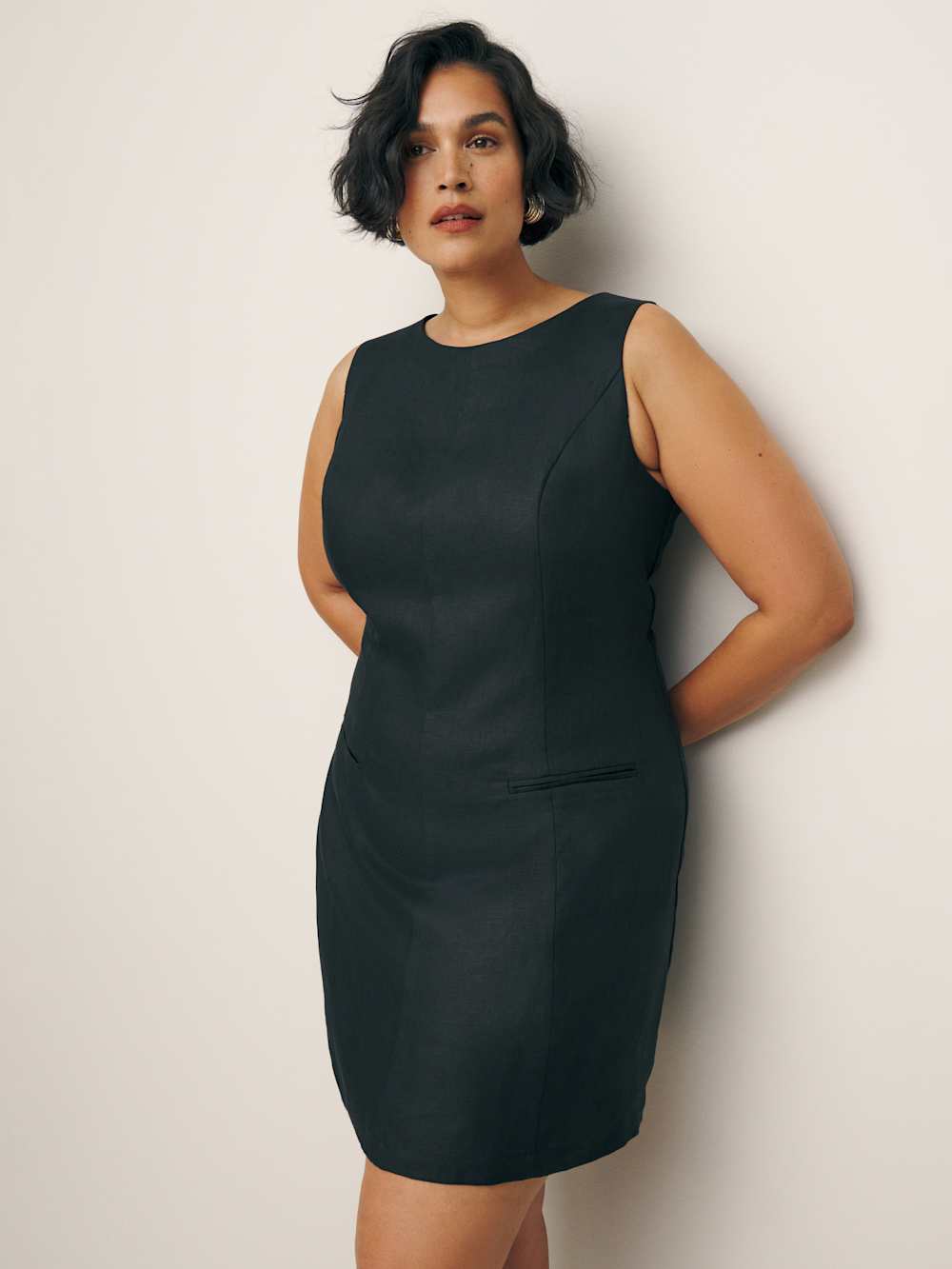 Reformation Citron Linen Dress Es - Black