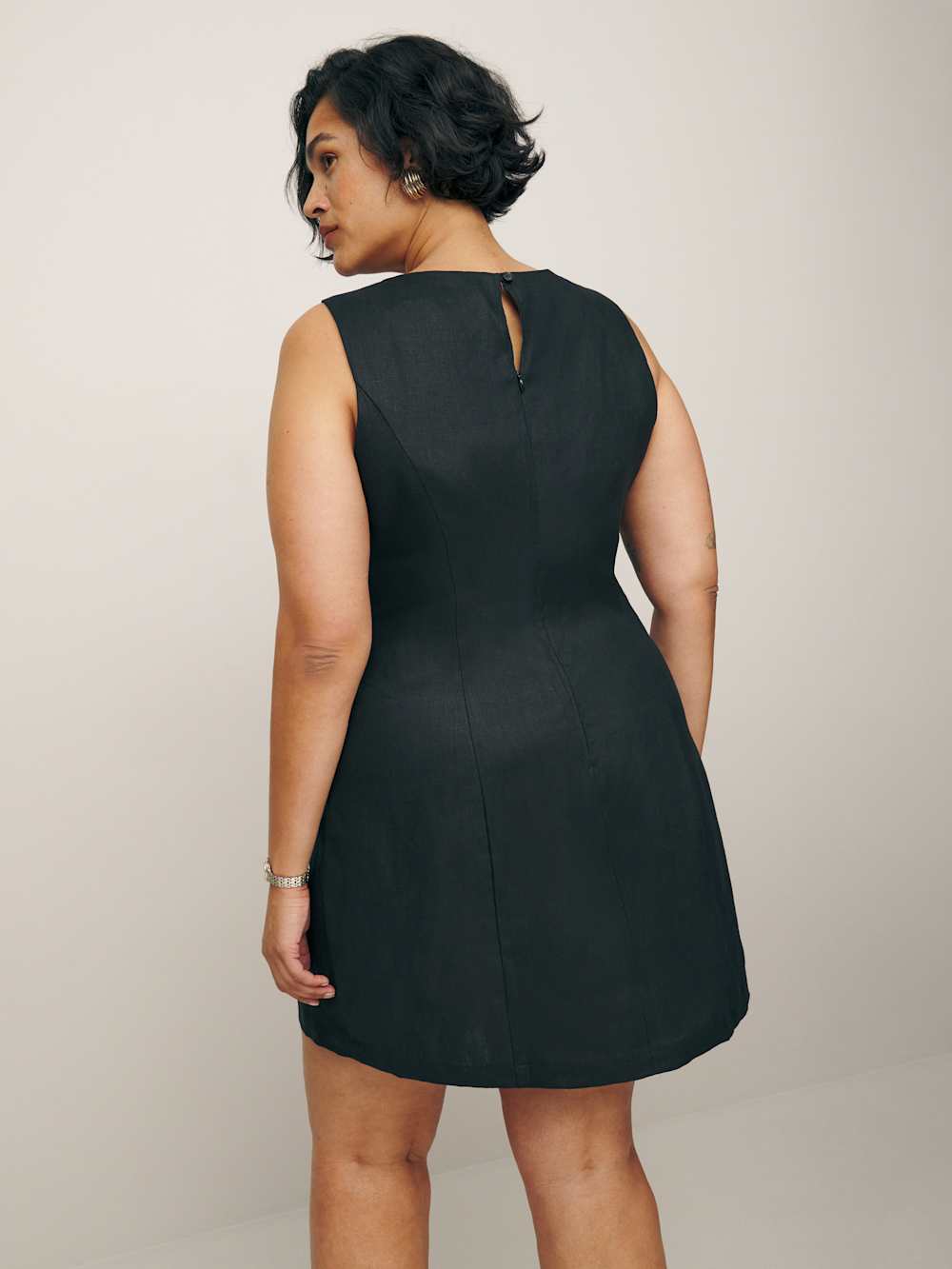 Reformation Citron Linen Dress Es - Black